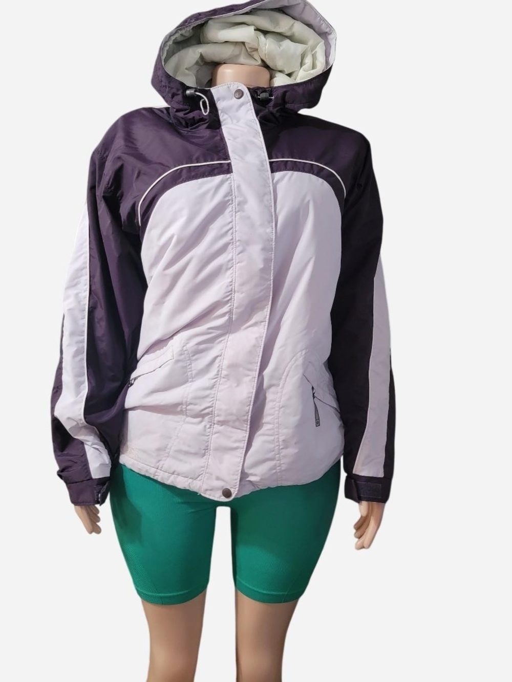 Columbia Purple & Light Pink Colorblock Hooded Ski Jacket